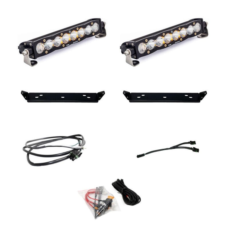 Baja Designs S8 10in Behind Grille LED Light Bar Kit - Clear Driving/Combo | 2021-2025 Ford F150 Raptor - Stateside Performance - Light Bars & Cubes - Baja Designs - Baja Designs S8 10in Behind Grille LED Light Bar Kit - Clear Driving/Combo | 2021-2025 Ford F150 Raptor