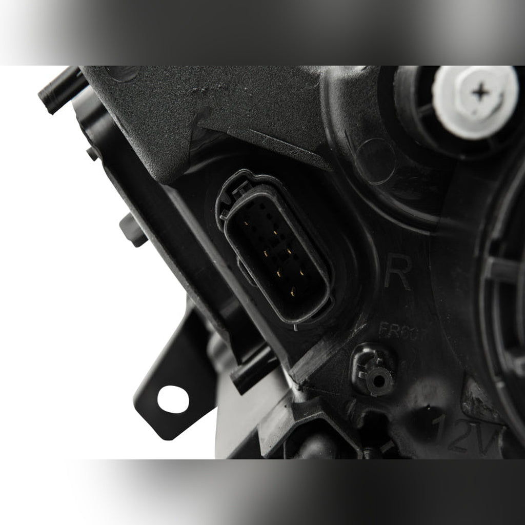 Raxiom Projector Headlights - Black Housing, Clear Lens, OEM HID Bulbs | 2018-2022 Ford Mustang