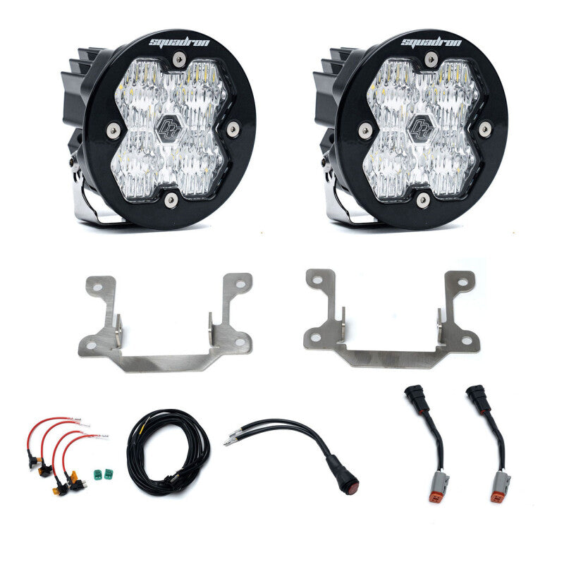 Baja Designs Squadron Sport 2.0 LED Fog Light Pocket Kit - Wide Cornering, Clear | 2019-2025 Ram 3500