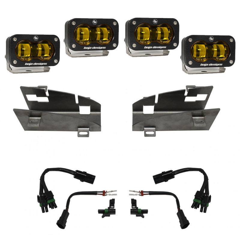 Baja Designs S2 SAE Dual Fog Pocket Light Kit - Amber | 2021-2024 Ram 1500 TRX