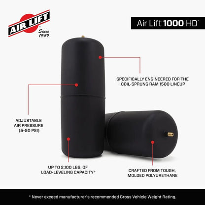 Air Lift 1000HD Adjustable Rear Air Spring Kit | 2021-2024 Ram 1500 TRX - Stateside Performance - Air Suspension Kits - Air Lift - Air Lift 1000HD Adjustable Rear Air Spring Kit | 2021-2024 Ram 1500 TRX