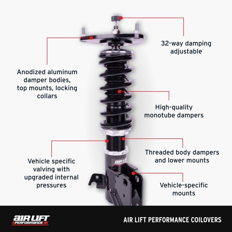 Air Lift Performance Fastback Coilover Kit | 2015-2017 Ford Mustang - Stateside Performance - Coilovers - Air Lift - Air Lift Performance Fastback Coilover Kit | 2015-2017 Ford Mustang