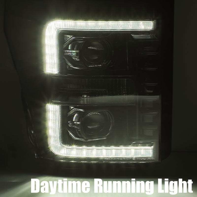 AlphaRex LUXX Plank Style LED Projector Headlight Assembly - Alpha Black w/ Activation Light & Sequential Signal | 2011-2016 Ford F250 Super Duty - Stateside Performance - Headlights - AlphaRex - AlphaRex LUXX Plank Style LED Projector Headlight Assembly - Alpha Black w/ Activation Light & Sequential Signal | 2011-2016 Ford F250 Super Duty