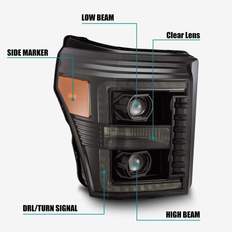 AlphaRex LUXX Plank Style LED Projector Headlight Assembly - Alpha Black w/ Activation Light & Sequential Signal | 2011-2016 Ford F250 Super Duty - Stateside Performance - Headlights - AlphaRex - AlphaRex LUXX Plank Style LED Projector Headlight Assembly - Alpha Black w/ Activation Light & Sequential Signal | 2011-2016 Ford F250 Super Duty