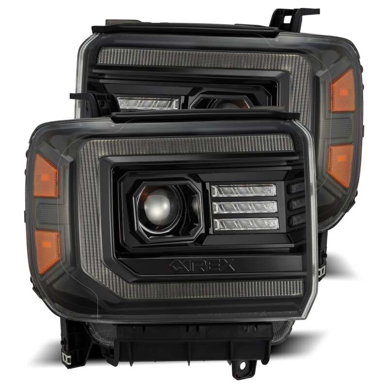 AlphaRex LUXX - Series LED Projector Headlights - Alpha Black | 2015 - 2018 GMC Sierra 2500HD - Stateside Performance - Headlights - AlphaRex - AlphaRex LUXX - Series LED Projector Headlights - Alpha Black | 2015 - 2018 GMC Sierra 2500HD