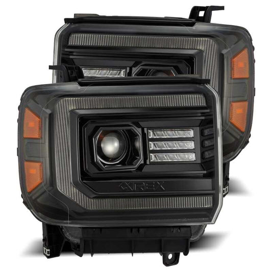 AlphaRex LUXX - Series LED Projector Headlights - Alpha Black | 2015 - 2018 GMC Sierra 2500HD - Stateside Performance - Headlights - AlphaRex - AlphaRex LUXX - Series LED Projector Headlights - Alpha Black | 2015 - 2018 GMC Sierra 2500HD