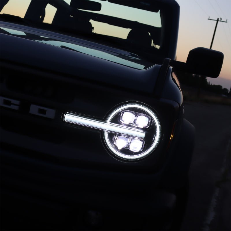 AlphaRex NOVA LED Projector Headlight Assembly - Black | 2021-2024 Ford Bronco - Stateside Performance - Headlights - AlphaRex - AlphaRex NOVA LED Projector Headlight Assembly - Black | 2021-2024 Ford Bronco