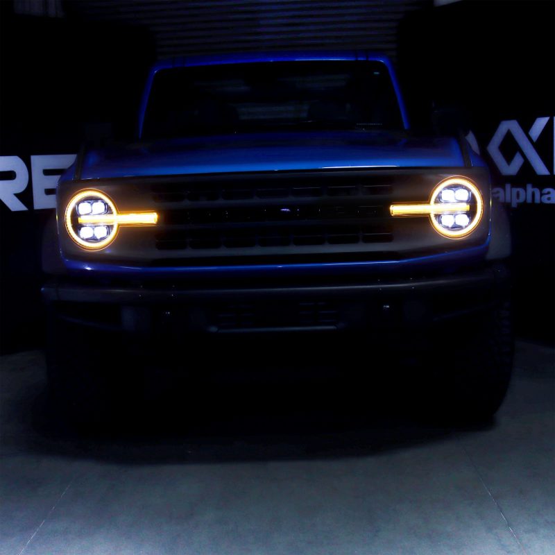 AlphaRex NOVA LED Projector Headlight Assembly - Black | 2021-2024 Ford Bronco - Stateside Performance - Headlights - AlphaRex - AlphaRex NOVA LED Projector Headlight Assembly - Black | 2021-2024 Ford Bronco
