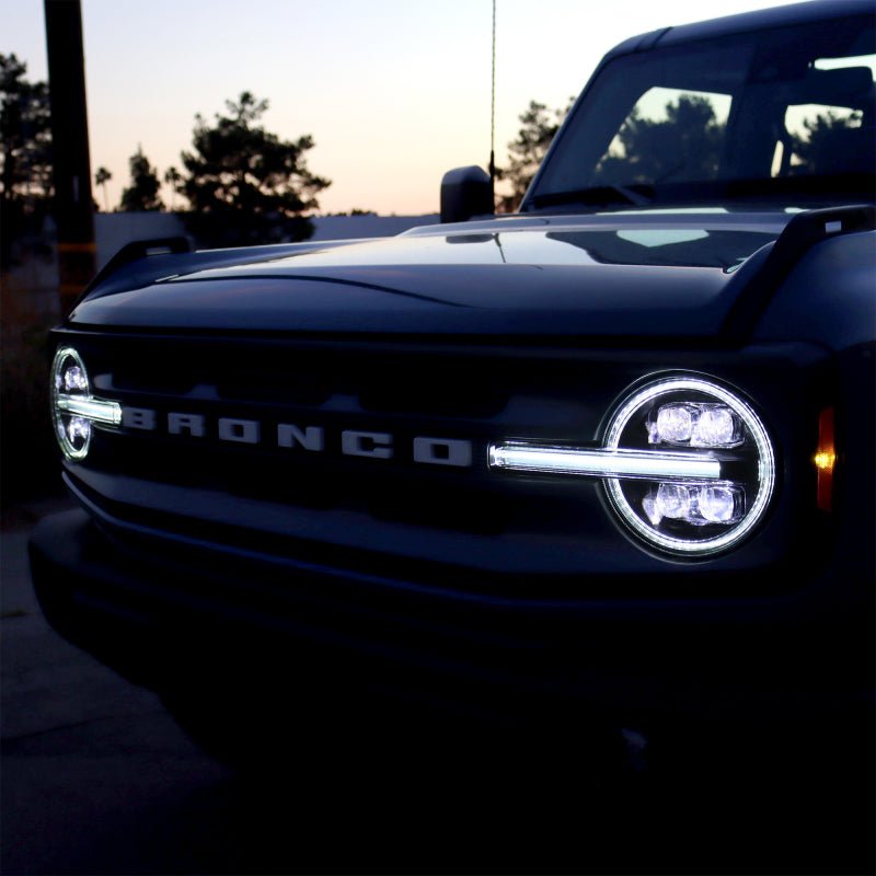 AlphaRex NOVA LED Projector Headlight Assembly - Black | 2021-2024 Ford Bronco - Stateside Performance - Headlights - AlphaRex - AlphaRex NOVA LED Projector Headlight Assembly - Black | 2021-2024 Ford Bronco