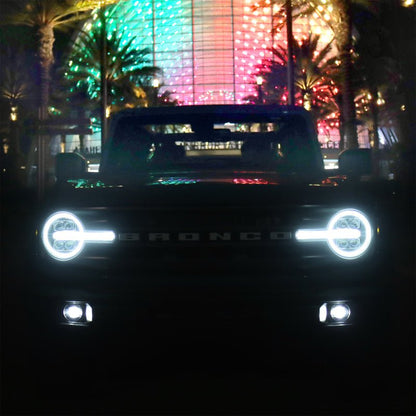 AlphaRex NOVA LED Projector Headlight Assembly - Black | 2021-2024 Ford Bronco - Stateside Performance - Headlights - AlphaRex - AlphaRex NOVA LED Projector Headlight Assembly - Black | 2021-2024 Ford Bronco
