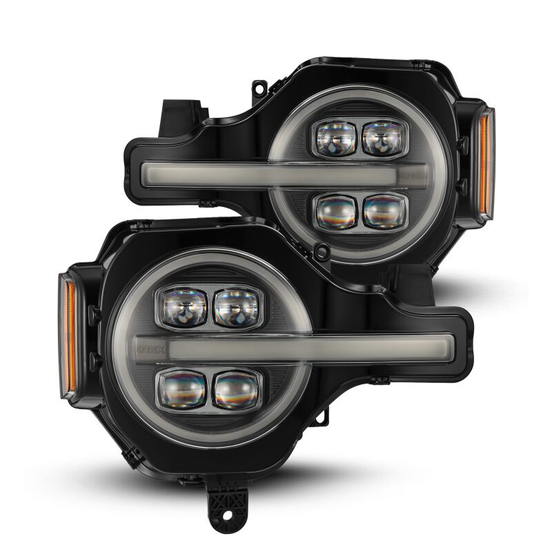 AlphaRex NOVA LED Projector Headlight Assembly - Black | 2022-2024 Ford Bronco Raptor - Stateside Performance - Headlights - AlphaRex - AlphaRex NOVA LED Projector Headlight Assembly - Black | 2022-2024 Ford Bronco Raptor