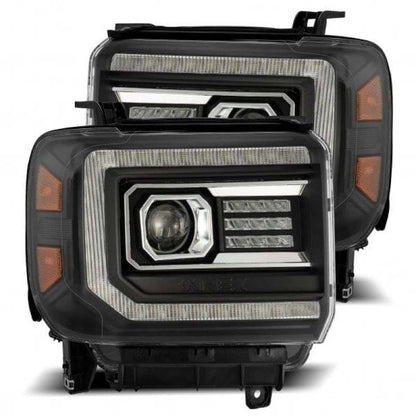 AlphaRex PRO-Series Projector Headlight Assembly - Plank Style Black w/ Activation Light/Sequential Signal/DRL | 2015-2018 GMC Sierra 3500HD - Stateside Performance - Headlights - AlphaRex - AlphaRex PRO-Series Projector Headlight Assembly - Plank Style Black w/ Activation Light/Sequential Signal/DRL | 2015-2018 GMC Sierra 3500HD