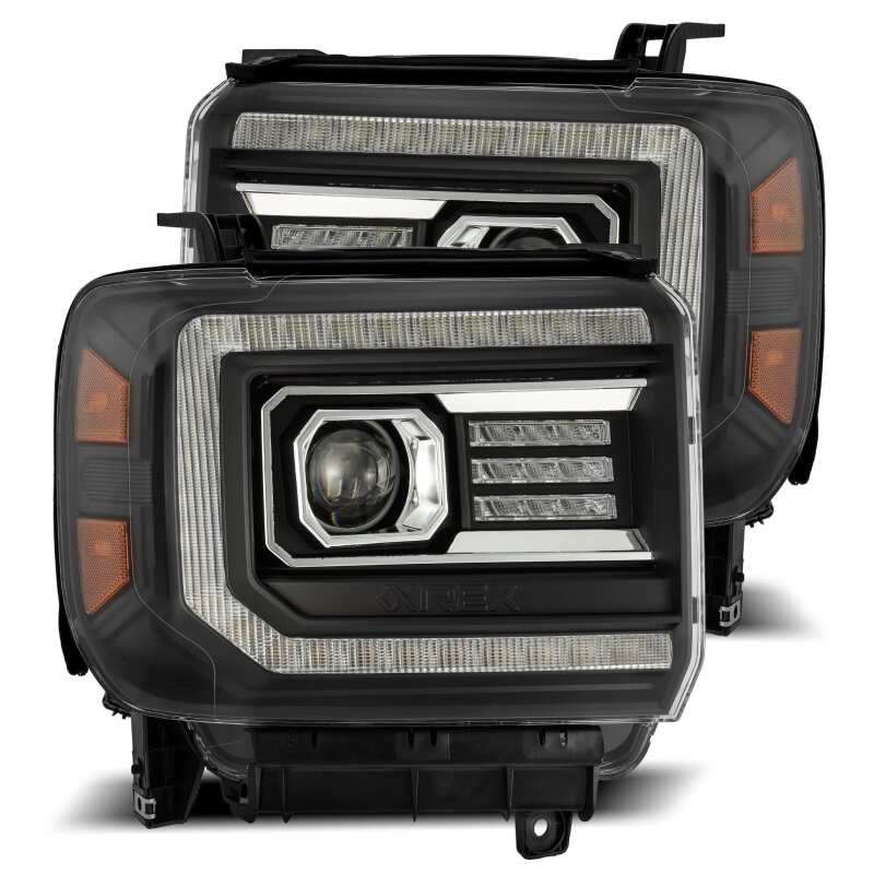 AlphaRex PRO-Series Projector Headlight Assembly - Plank Style Black w/ Activation Light/Sequential Signal/DRL | 2015-2018 GMC Sierra 3500HD - Stateside Performance - Headlights - AlphaRex - AlphaRex PRO-Series Projector Headlight Assembly - Plank Style Black w/ Activation Light/Sequential Signal/DRL | 2015-2018 GMC Sierra 3500HD