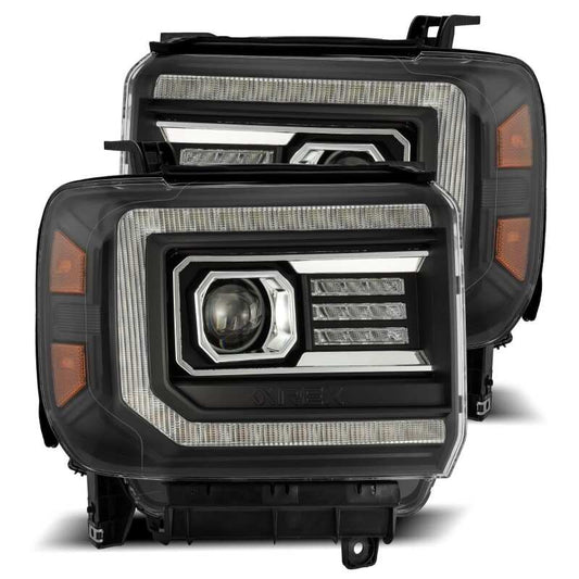 AlphaRex PRO-Series Projector Headlight Assembly - Plank Style Black w/ Activation Light/Sequential Signal/DRL | 2015-2018 GMC Sierra 3500HD - Stateside Performance - Headlights - AlphaRex - AlphaRex PRO-Series Projector Headlight Assembly - Plank Style Black w/ Activation Light/Sequential Signal/DRL | 2015-2018 GMC Sierra 3500HD
