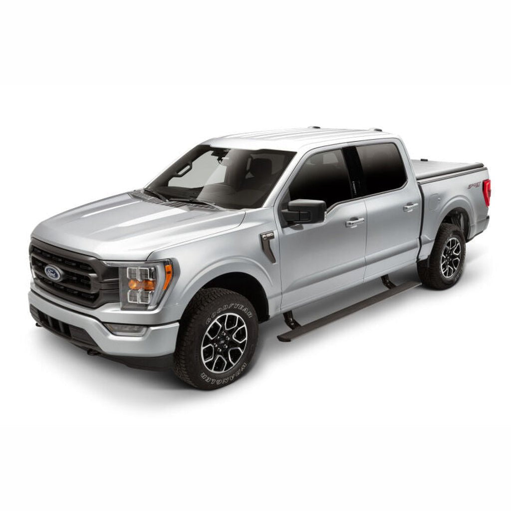 AMP Research PowerStep Plug N Play Retractable Running Boards - Black | 2021-2026 Ford F150 - Stateside Performance - Running Boards - AMP Research - AMP Research PowerStep Plug N Play Retractable Running Boards - Black | 2021-2026 Ford F150