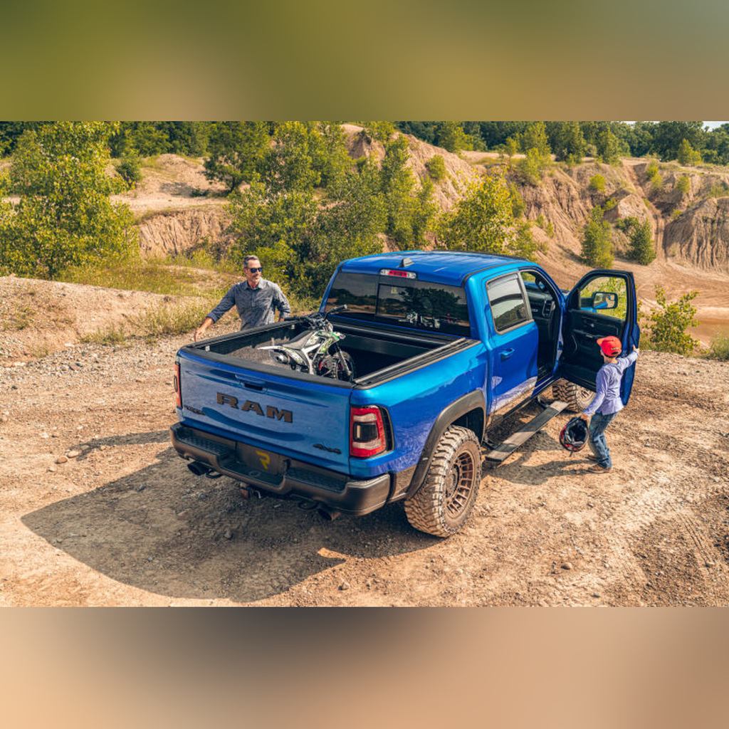 AMP Research PowerStep Plug N Play Retractable Running Boards - Black w/ OEM Illumination | 2021-2024 Ram 1500 TRX - Stateside Performance - Running Boards - AMP Research - AMP Research PowerStep Plug N Play Retractable Running Boards - Black w/ OEM Illumination | 2021-2024 Ram 1500 TRX