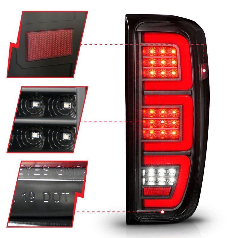 ANZO Full LED Bar Replacement Tail Light - Black | 2020-2024 GMC Sierra 3500HD - Stateside Performance - Tail Lights - ANZO - ANZO Full LED Bar Replacement Tail Light - Black | 2020-2024 GMC Sierra 3500HD