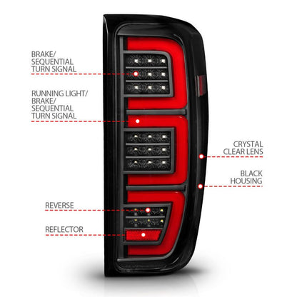 ANZO Full LED Bar Replacement Tail Light - Black | 2020-2024 GMC Sierra 3500HD - Stateside Performance - Tail Lights - ANZO - ANZO Full LED Bar Replacement Tail Light - Black | 2020-2024 GMC Sierra 3500HD