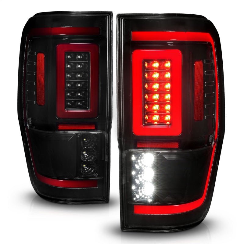 ANZO Full LED Tail Lights w/ Light Bar Sequential Signal - Black Housing/Smoke Lens | 2019-2023 Ford Ranger - Stateside Performance - Tail Lights - ANZO - ANZO Full LED Tail Lights w/ Light Bar Sequential Signal - Black Housing/Smoke Lens | 2019-2023 Ford Ranger