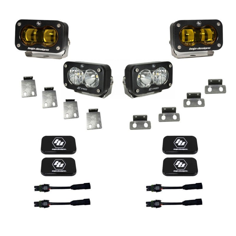Baja Designs S2 SAE Pro LED Fog Pocket Light Kit - Amber | 2021-2025 Ford F150 Raptor - Stateside Performance - Fog Lights - Baja Designs - Baja Designs S2 SAE Pro LED Fog Pocket Light Kit - Amber | 2021-2025 Ford F150 Raptor