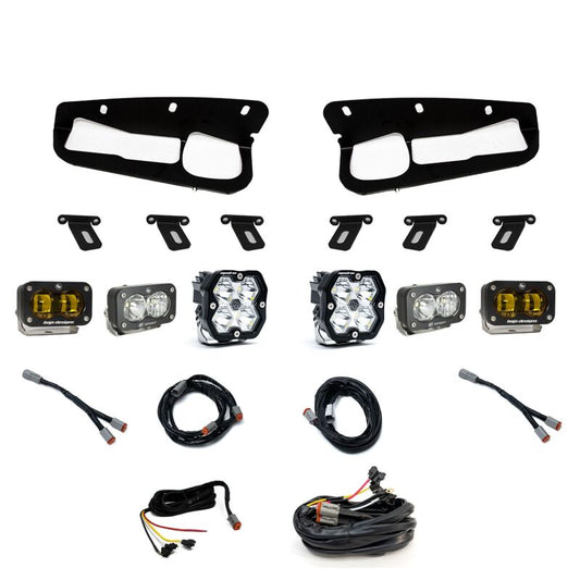 Baja Designs Squadron 2.0 Sport Spot & S2 Sport SAE Amber Bumper LED Light Kit w/ Upfitter | 2022-2026 Ford Bronco Raptor - Stateside Performance - Light Bars & Cubes - Baja Designs - Baja Designs Squadron 2.0 Sport Spot & S2 Sport SAE Amber Bumper LED Light Kit w/ Upfitter | 2022-2026 Ford Bronco Raptor