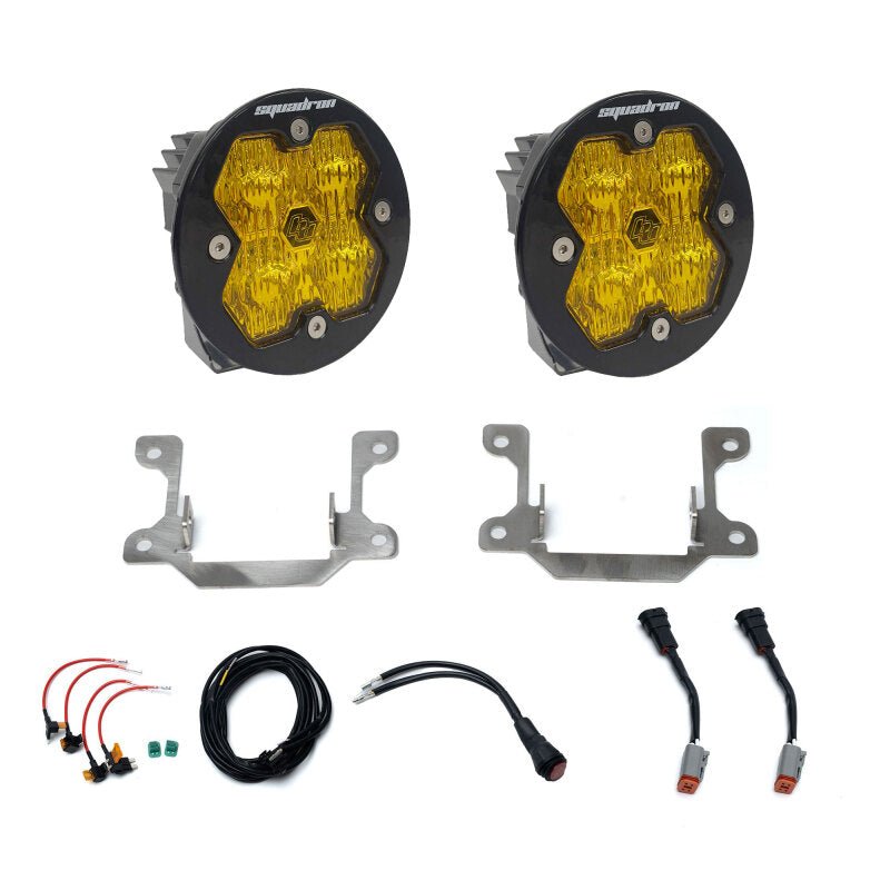 Baja Designs Squadron Sport 2.0 LED Fog Light Pocket Kit - Wide Cornering, Amber | 2019-2025 Ram 3500 - Stateside Performance - Fog Lights - Baja Designs - Baja Designs Squadron Sport 2.0 LED Fog Light Pocket Kit - Wide Cornering, Amber | 2019-2025 Ram 3500