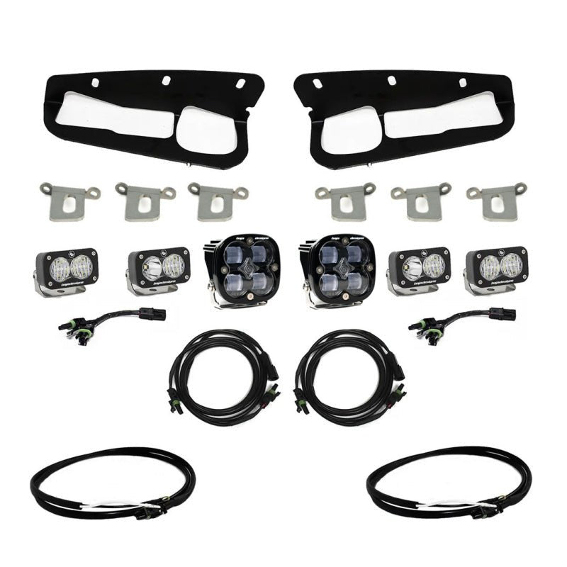 Baja Designs Squadron Sport SAE Clear LED Fog Light Pocket Kit w/ Upfitter | 2022-2025 Ford Bronco Raptor - Stateside Performance - Fog Lights - Baja Designs - Baja Designs Squadron Sport SAE Clear LED Fog Light Pocket Kit w/ Upfitter | 2022-2025 Ford Bronco Raptor