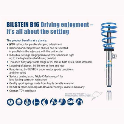 Bilstein B16 PSS10 Coilover Suspension System | 2015 - 2017 Ford Mustang - Stateside Performance - Coilovers - Bilstein - Bilstein B16 PSS10 Coilover Suspension System | 2015 - 2017 Ford Mustang