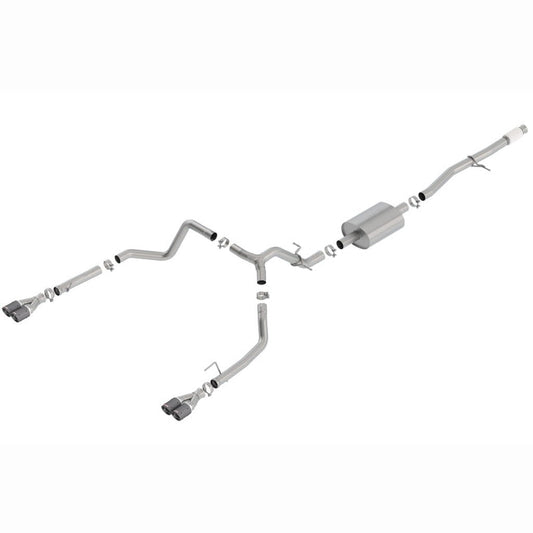 Borla S-Type Cat-Back Exhaust System - 5.3L V8, ShortBed, Quad Carbon Fiber Round Tips | 2019-2025 GMC Sierra 1500 - Stateside Performance - Catback - Borla - Borla S-Type Cat-Back Exhaust System - 5.3L V8, ShortBed, Quad Carbon Fiber Round Tips | 2019-2025 GMC Sierra 1500
