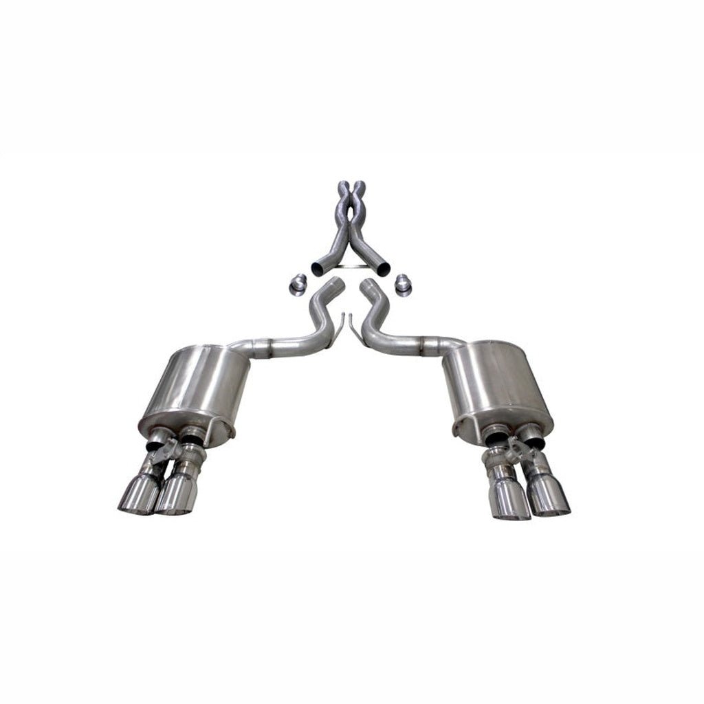 CORSA 3in Cat-Back Exhaust Dual Rear Exit - 4in Polished Tips | 2018-2023 Ford Mustang - Stateside Performance - Catback - CORSA Performance - CORSA 3in Cat-Back Exhaust Dual Rear Exit - 4in Polished Tips | 2018-2023 Ford Mustang