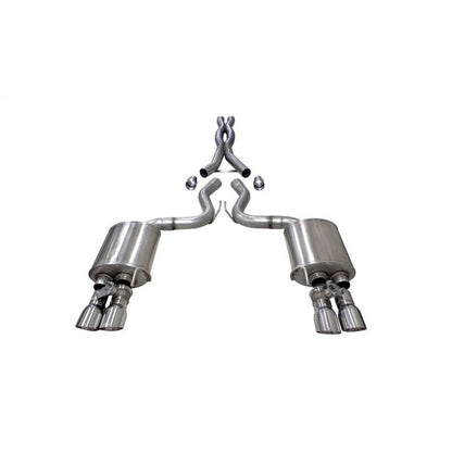 CORSA 3in Cat-Back Exhaust Dual Rear Exit - 4in Polished Tips | 2018-2023 Ford Mustang - Stateside Performance - Catback - CORSA Performance - CORSA 3in Cat-Back Exhaust Dual Rear Exit - 4in Polished Tips | 2018-2023 Ford Mustang