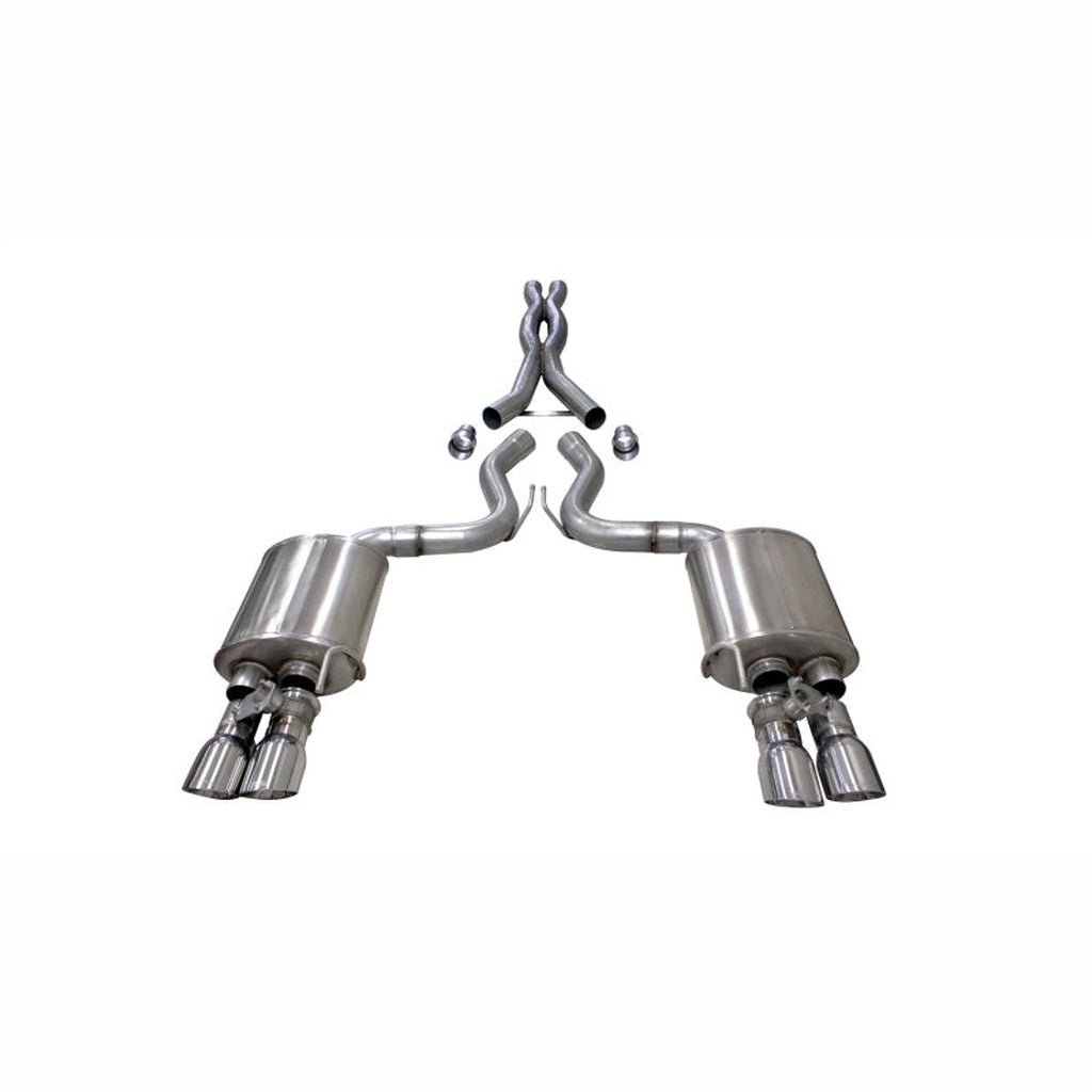 CORSA 3in Cat-Back Exhaust Dual Rear Exit - 4in Polished Tips | 2018-2023 Ford Mustang - Stateside Performance - Catback - CORSA Performance - CORSA 3in Cat-Back Exhaust Dual Rear Exit - 4in Polished Tips | 2018-2023 Ford Mustang