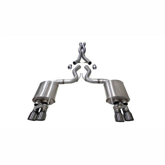 CORSA 3in Cat-Back Exhaust Dual Rear Exit - Gunmetal Tips | 2018-2023 Ford Mustang - Stateside Performance - Catback - CORSA Performance - CORSA 3in Cat-Back Exhaust Dual Rear Exit - Gunmetal Tips | 2018-2023 Ford Mustang