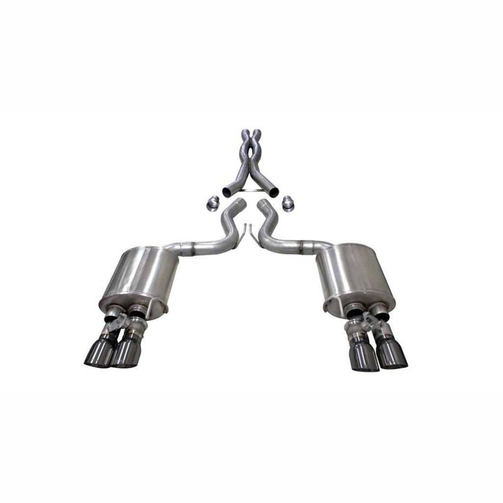 CORSA 3in Cat-Back Exhaust Dual Rear Exit - Gunmetal Tips | 2018-2023 Ford Mustang - Stateside Performance - Catback - CORSA Performance - CORSA 3in Cat-Back Exhaust Dual Rear Exit - Gunmetal Tips | 2018-2023 Ford Mustang
