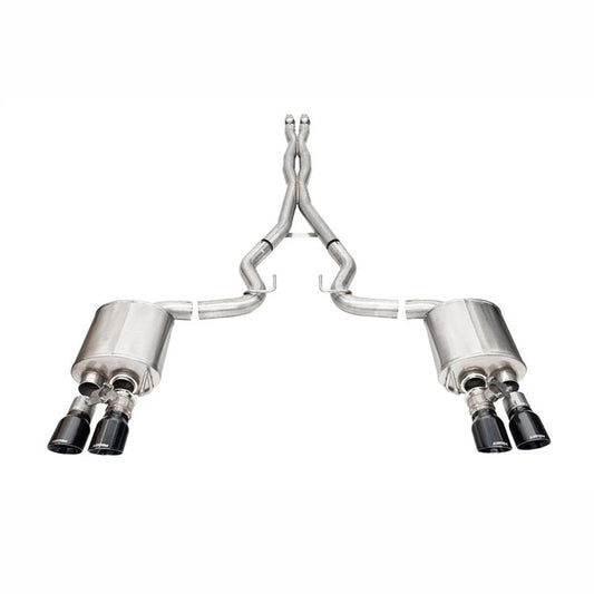 CORSA 3in Cat - Back Exhaust w/ Twin 4in Black Pro - Series Tips | 2024 Ford Mustang - Stateside Performance - Catback - CORSA Performance - CORSA 3in Cat - Back Exhaust w/ Twin 4in Black Pro - Series Tips | 2024 Ford Mustang