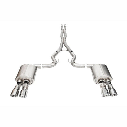 CORSA 3in Cat - Back Exhaust w/ Twin 4in Polished Pro - Series Tips | 2024 - 2025 Ford Mustang - Stateside Performance - Catback - CORSA Performance - CORSA 3in Cat - Back Exhaust w/ Twin 4in Polished Pro - Series Tips | 2024 - 2025 Ford Mustang