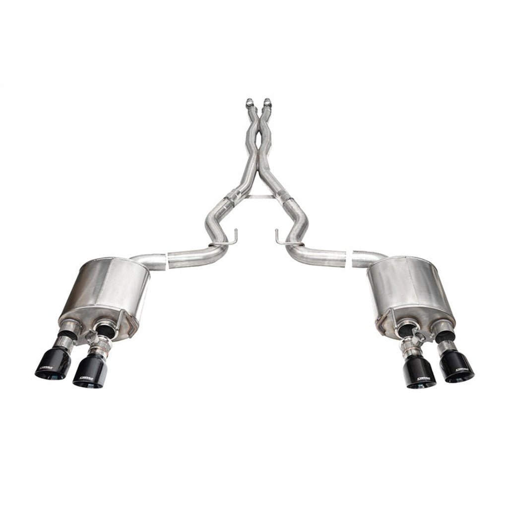 CORSA 3in Dual Rear Cat-Back Exhaust w/Twin 4.5in Black PVD Slash Tips | 2024-2025 Ford Mustang - Stateside Performance - Catback - CORSA Performance - CORSA 3in Dual Rear Cat-Back Exhaust w/Twin 4.5in Black PVD Slash Tips | 2024-2025 Ford Mustang
