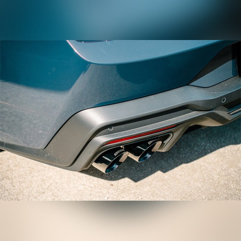 CORSA 3in Dual Rear Cat-Back Exhaust w/Twin 4.5in Black PVD Slash Tips | 2024-2025 Ford Mustang - Stateside Performance - Catback - CORSA Performance - CORSA 3in Dual Rear Cat-Back Exhaust w/Twin 4.5in Black PVD Slash Tips | 2024-2025 Ford Mustang