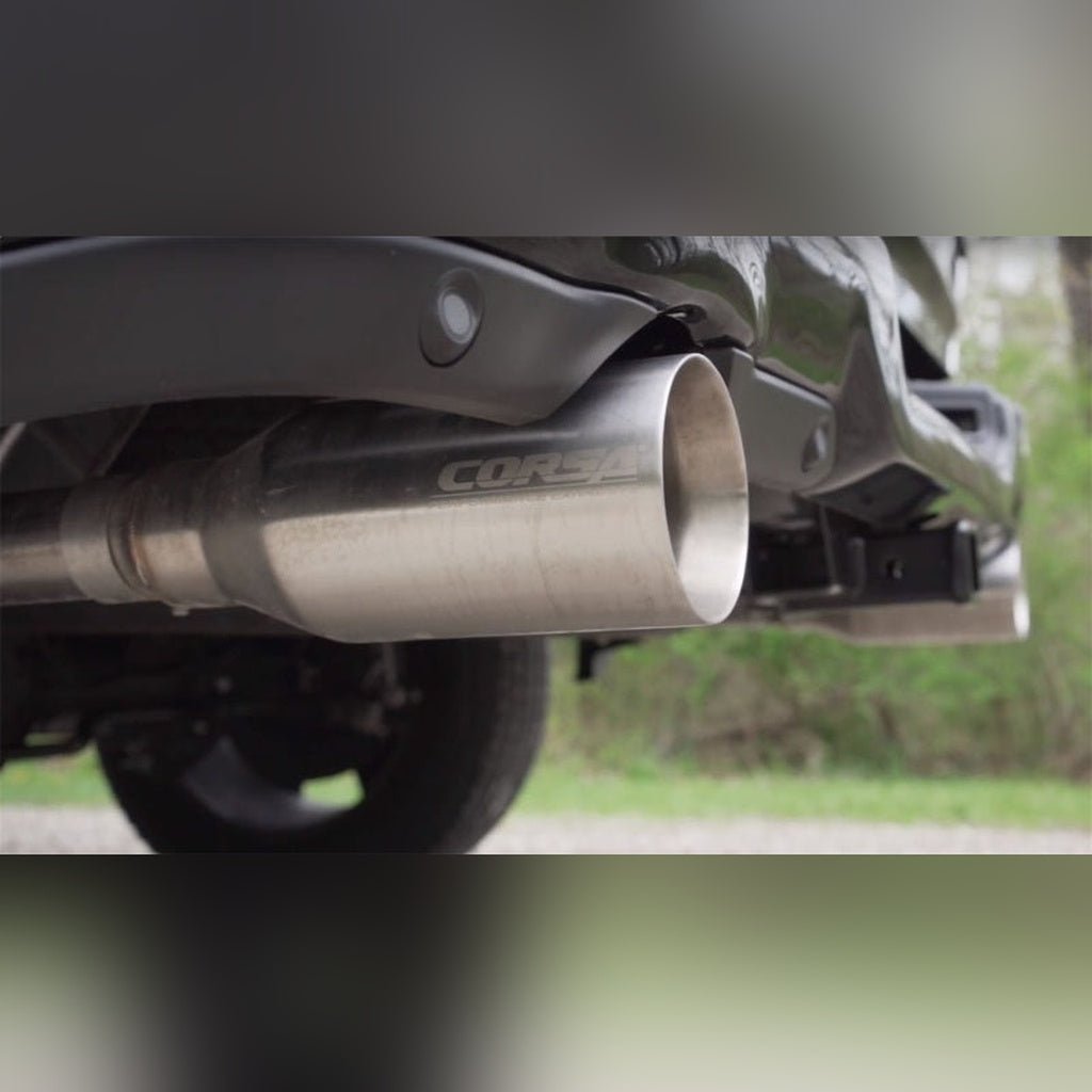 CORSA 5in Sport Cat - Back Dual Rear Exit Exhaust - Polished Tips | 2019 - 2024 Ram 1500 - Stateside Performance - Catback - CORSA Performance - CORSA 5in Sport Cat - Back Dual Rear Exit Exhaust - Polished Tips | 2019 - 2024 Ram 1500