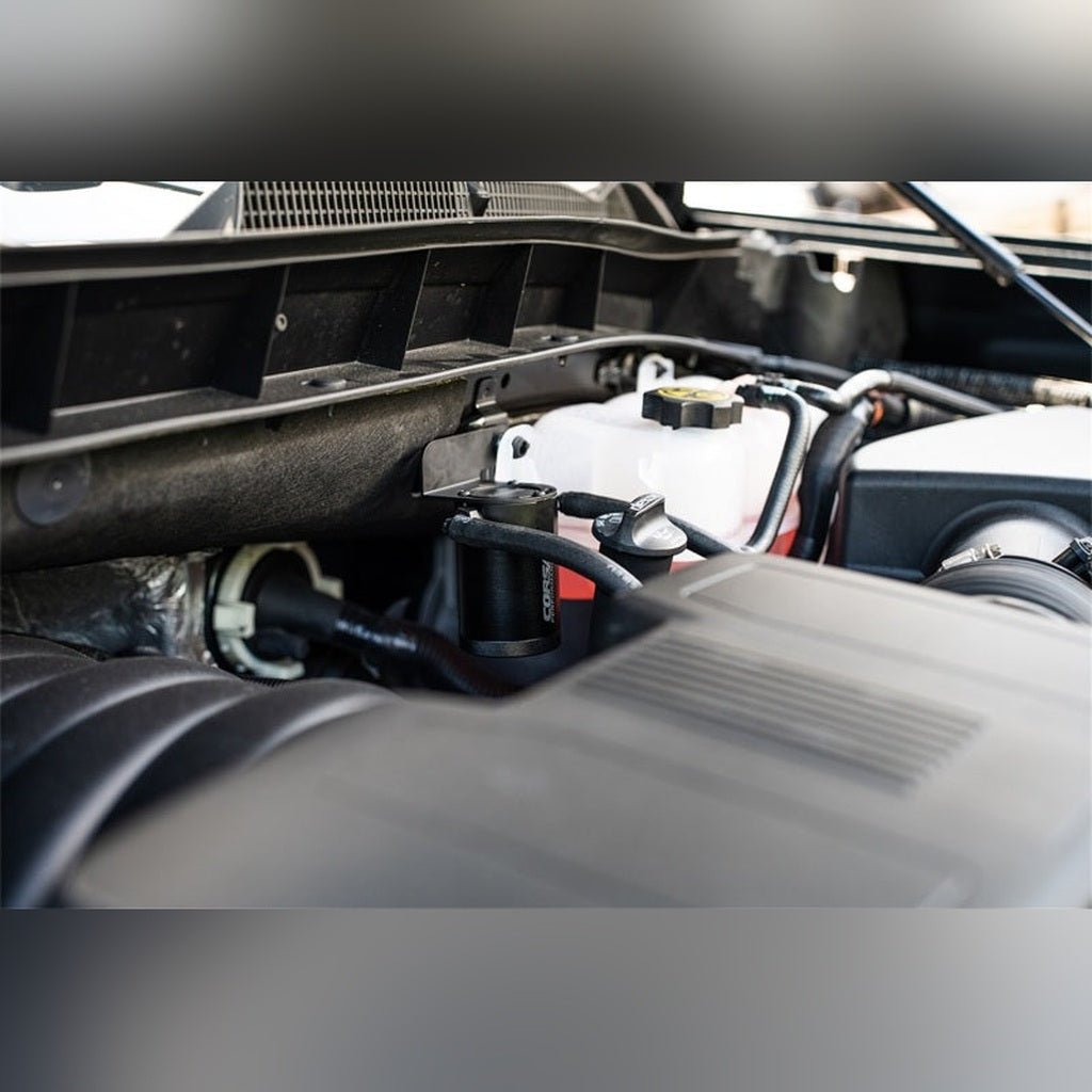Corsa Aluminum Oil Catch Can | 2019-2024 Chevy Silverado 1500 - Stateside Performance - Oil Catch Cans - CORSA Performance - Corsa Aluminum Oil Catch Can | 2019-2024 Chevy Silverado 1500
