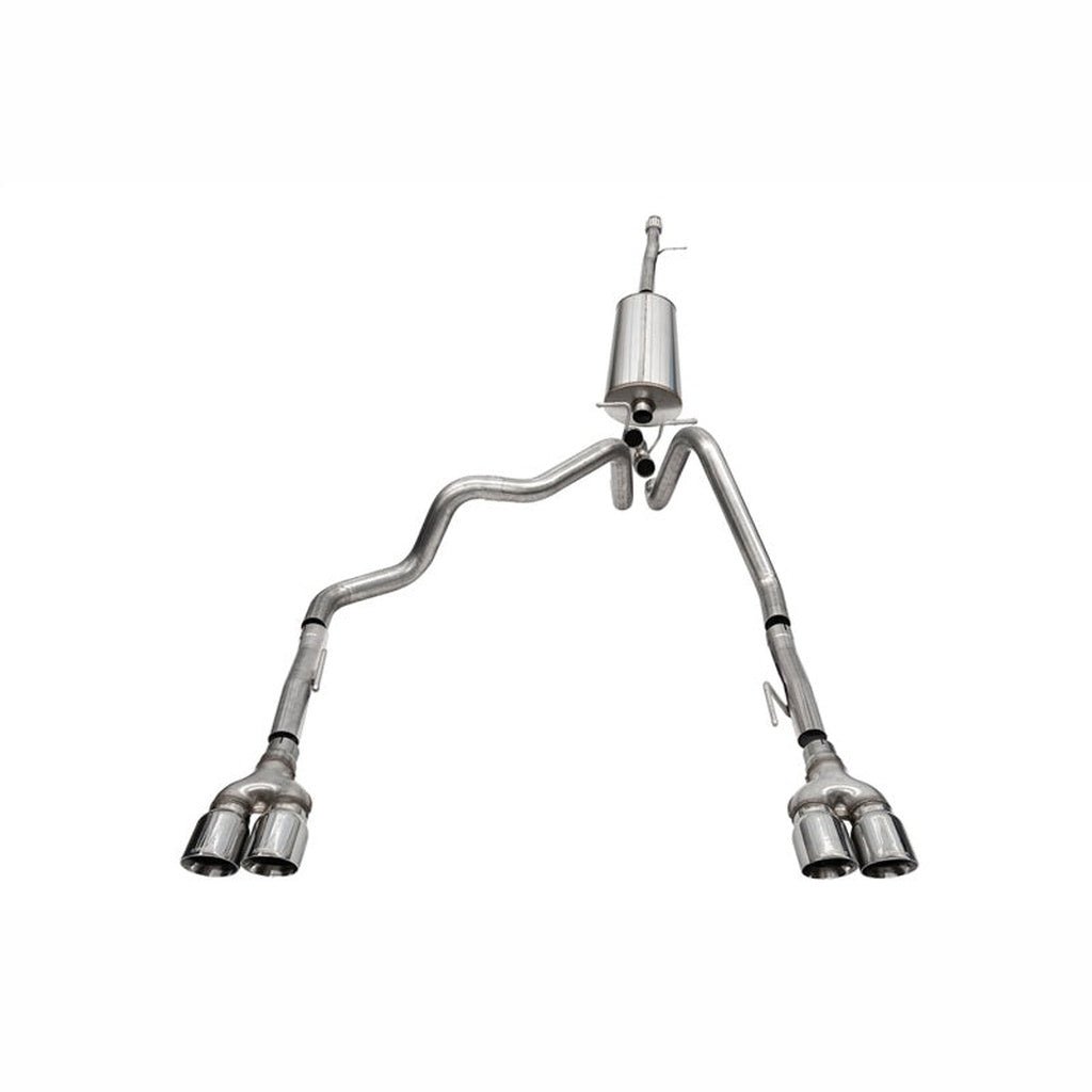CORSA Performance Cat-Back Exhaust System - Dual Rear Exit, 4 in Polished Tips | 2019-2024 GMC Sierra 1500 - Stateside Performance - Catback - CORSA Performance - CORSA Performance Cat-Back Exhaust System - Dual Rear Exit, 4 in Polished Tips | 2019-2024 GMC Sierra 1500