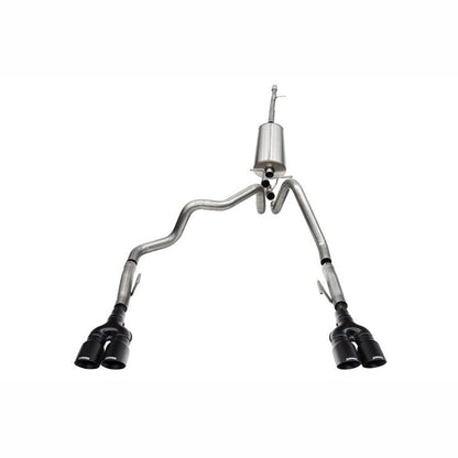 CORSA Performance Cat-Back Exhaust System - Dual Rear Exit w/ Twin 4 in Black Tips | 2022-2024 GMC Sierra 1500 - Stateside Performance - Catback - CORSA Performance - CORSA Performance Cat-Back Exhaust System - Dual Rear Exit w/ Twin 4 in Black Tips | 2022-2024 GMC Sierra 1500