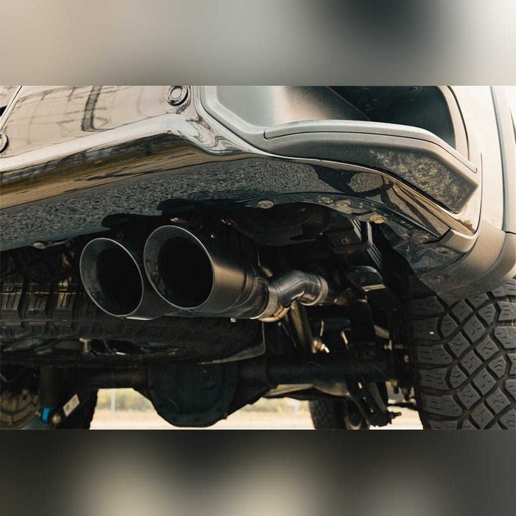 CORSA Performance Cat-Back Exhaust System - Dual Rear Exit w/ Twin 4 in Black Tips | 2022-2024 GMC Sierra 1500 - Stateside Performance - Catback - CORSA Performance - CORSA Performance Cat-Back Exhaust System - Dual Rear Exit w/ Twin 4 in Black Tips | 2022-2024 GMC Sierra 1500