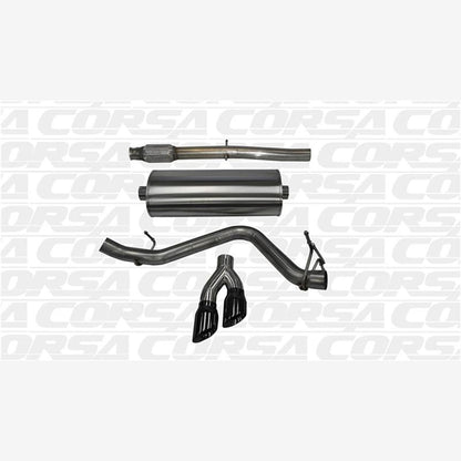 CORSA Sport Cat-Back Exhaust System - Crew Cab/Short Bed, Single Side, Black Tips | 2014-2018 GMC Sierra 1500 - Stateside Performance - Catback - CORSA Performance - CORSA Sport Cat-Back Exhaust System - Crew Cab/Short Bed, Single Side, Black Tips | 2014-2018 GMC Sierra 1500