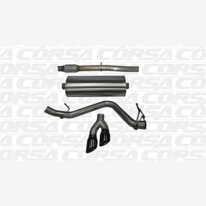 CORSA Sport Cat-Back Exhaust System - Crew Cab/Short Bed, Single Side, Black Tips | 2014-2018 GMC Sierra 1500 - Stateside Performance - Catback - CORSA Performance - CORSA Sport Cat-Back Exhaust System - Crew Cab/Short Bed, Single Side, Black Tips | 2014-2018 GMC Sierra 1500