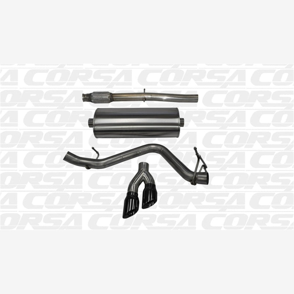 CORSA Sport Cat-Back Exhaust System - Crew Cab/Short Bed, Single Side, Black Tips | 2014-2018 GMC Sierra 1500 - Stateside Performance - Catback - CORSA Performance - CORSA Sport Cat-Back Exhaust System - Crew Cab/Short Bed, Single Side, Black Tips | 2014-2018 GMC Sierra 1500