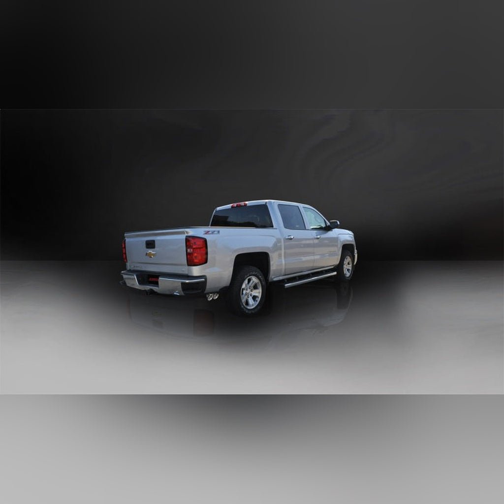 CORSA Sport Cat-Back Exhaust System - Polished Single Side Exit, Crew Cab/Short Bed, 5.3L V8 | 2014-2018 GMC Sierra 1500 - Stateside Performance - Catback - CORSA Performance - CORSA Sport Cat-Back Exhaust System - Polished Single Side Exit, Crew Cab/Short Bed, 5.3L V8 | 2014-2018 GMC Sierra 1500