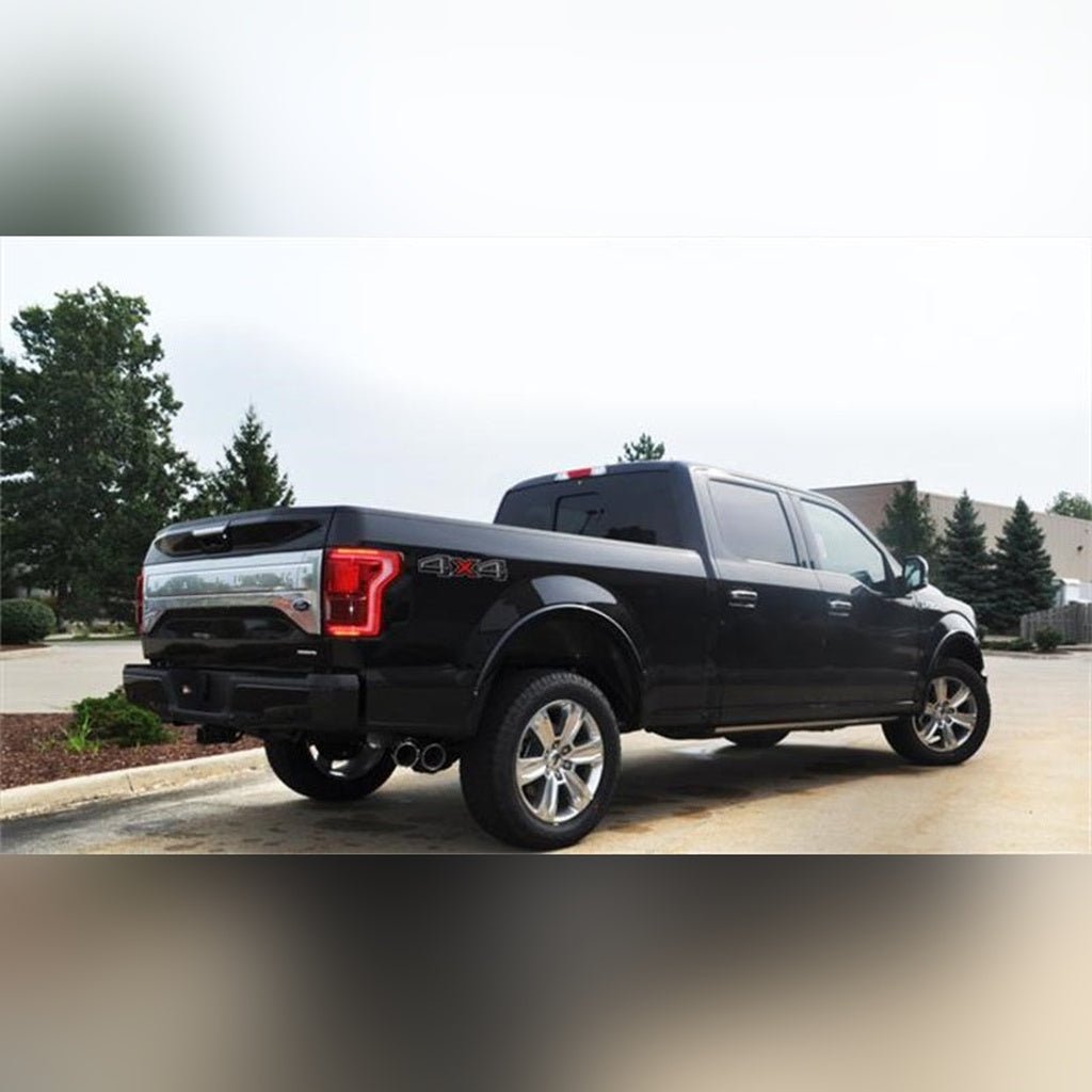 CORSA Sport Single Side Dual 4in Tips Cat-Back Exhaust SuperCrew - Black | 2015-2020 Ford F150 - Stateside Performance - Catback - CORSA Performance - CORSA Sport Single Side Dual 4in Tips Cat-Back Exhaust SuperCrew - Black | 2015-2020 Ford F150