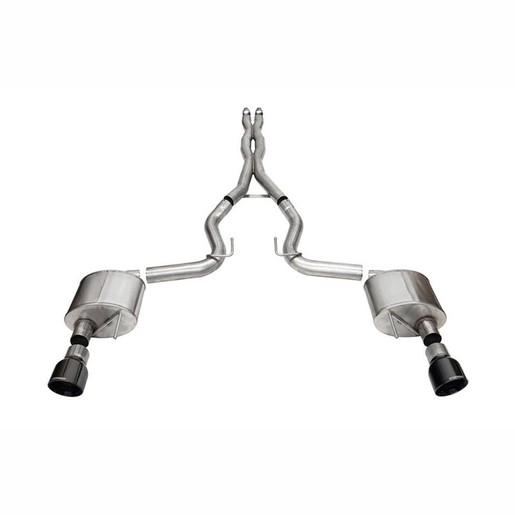 CORSA Xtreme 3.0in Cat-Back Exhaust - 4.5in Black PVD Pro Tips | 2024-2025 Ford Mustang - Stateside Performance - Catback - CORSA Performance - CORSA Xtreme 3.0in Cat-Back Exhaust - 4.5in Black PVD Pro Tips | 2024-2025 Ford Mustang