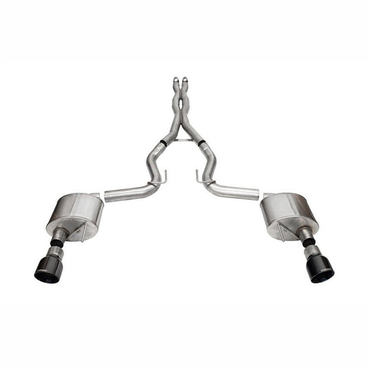 CORSA Xtreme 3.0in Cat-Back Exhaust - 4.5in Black PVD Pro Tips | 2024-2025 Ford Mustang - Stateside Performance - Catback - CORSA Performance - CORSA Xtreme 3.0in Cat-Back Exhaust - 4.5in Black PVD Pro Tips | 2024-2025 Ford Mustang